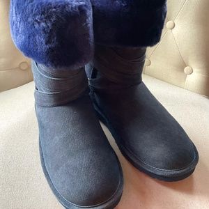 LAMO  Suede Boots in Navy blue, Size 8